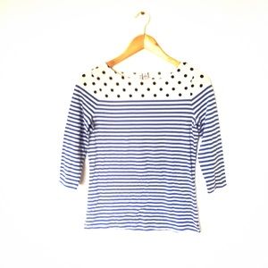 🌵 ELLE polka dot striped long sleeve tee shirt